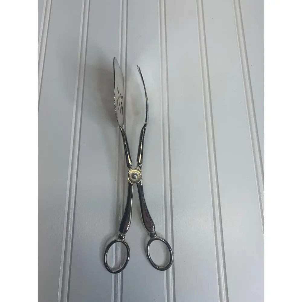 Tong Serving Ice Cheese Dessert Leonard SilverPlated 8.5